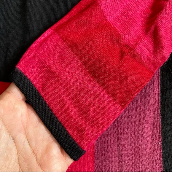 🟥 HEINE BLACK RED MULTI WOVEN LONG SLEEVE DRESS! - Picture 7 of 13